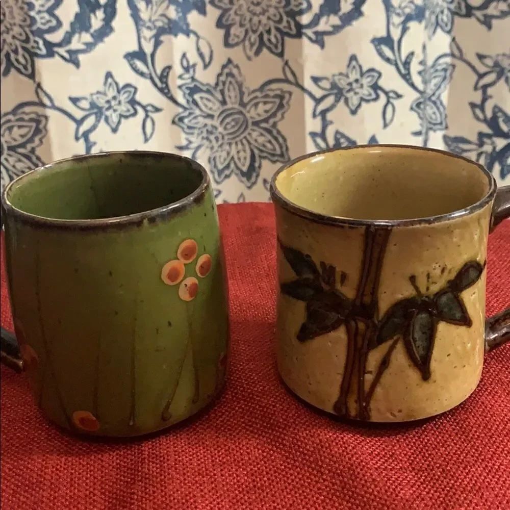 Vintage looking mismatched mugs